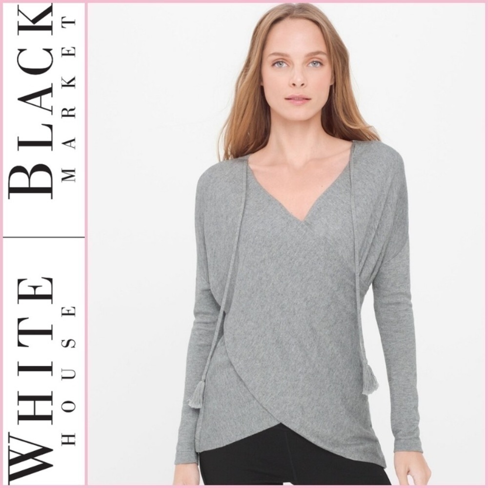 WHBM Cashmere Blend Wrap Tunic Sweater EUC